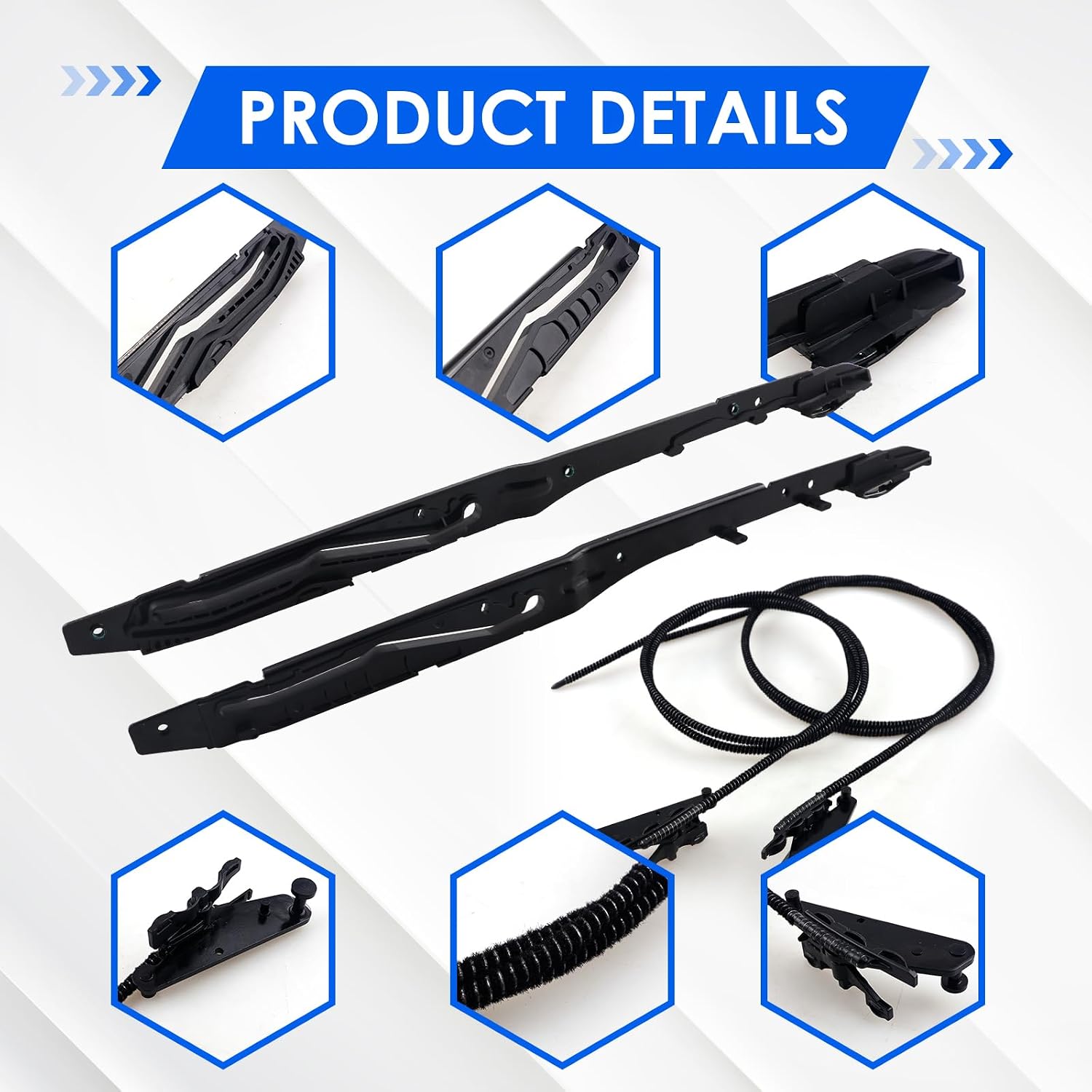 Blearen New Upgraded FL3Z16502C22 Sunroof Glass Cables & Track Assembly Repiar Kit Compatible with Ford F-150 2015-2020, F-250 F-350 Super Duty 2017-2019 Replace OE# FL3Z16502C22 FL3Z-1651071-A FL3Z-1651071-B