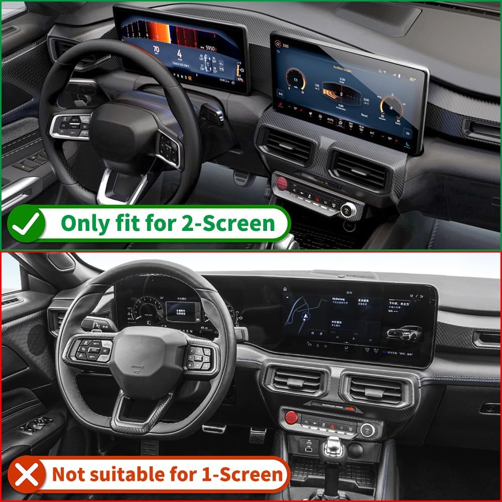 Blearen Genuine Carbon Fiber Dashboard Air Conditioner Vent Trim for Ford Mustang S650 Ecoboost GT 5.0 2024 2025 Center Console Air Outlet Frame Panel