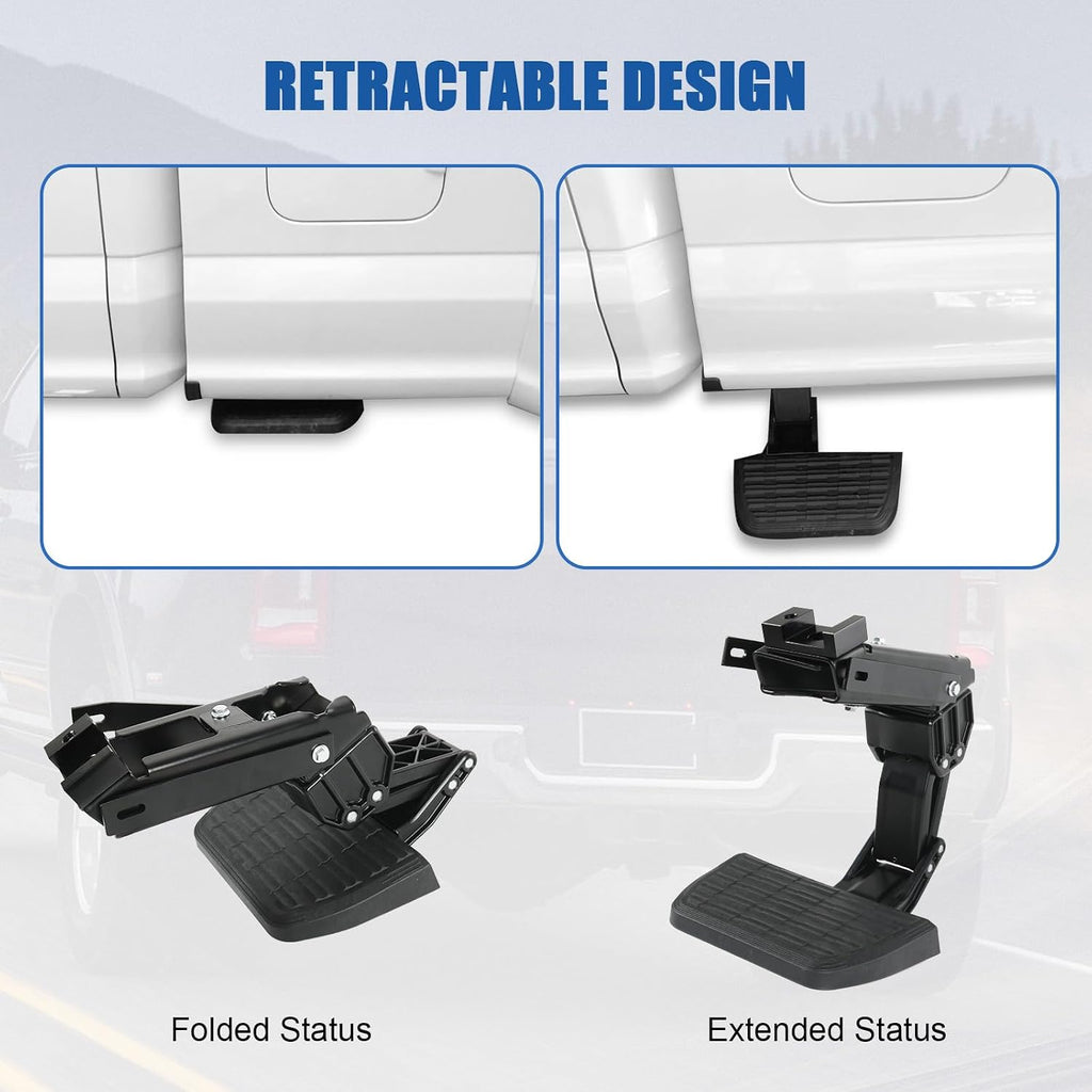 Blearen Retractable Truck Bed Side Step Fit for 2017-2022 Ford F250 F350 Super Duty | 300lbs Capacity | Anti-Slip Bed Step Replaces 75413-01A