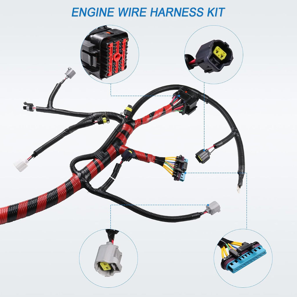 Blearen New Engine Wiring Harness W/O Cali Replacement for Ford Super Duty F250 F350 1999 2000 2001 7.3L Diesel Replace F81Z12B637EA F81Z-12B637-EA