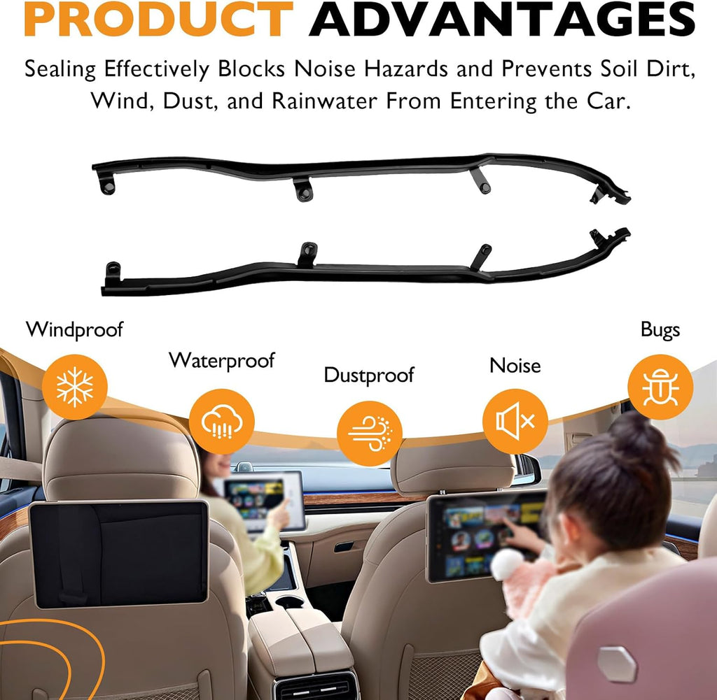 Blearen Door Weather Strip Seal LH RH Fits Ford Explorer 2011-2019 | BB5Z7825324B Right Passenger and Driver Left Rear Door Front Weather Strip 2 Pcs - Replaces BB5Z7825325B