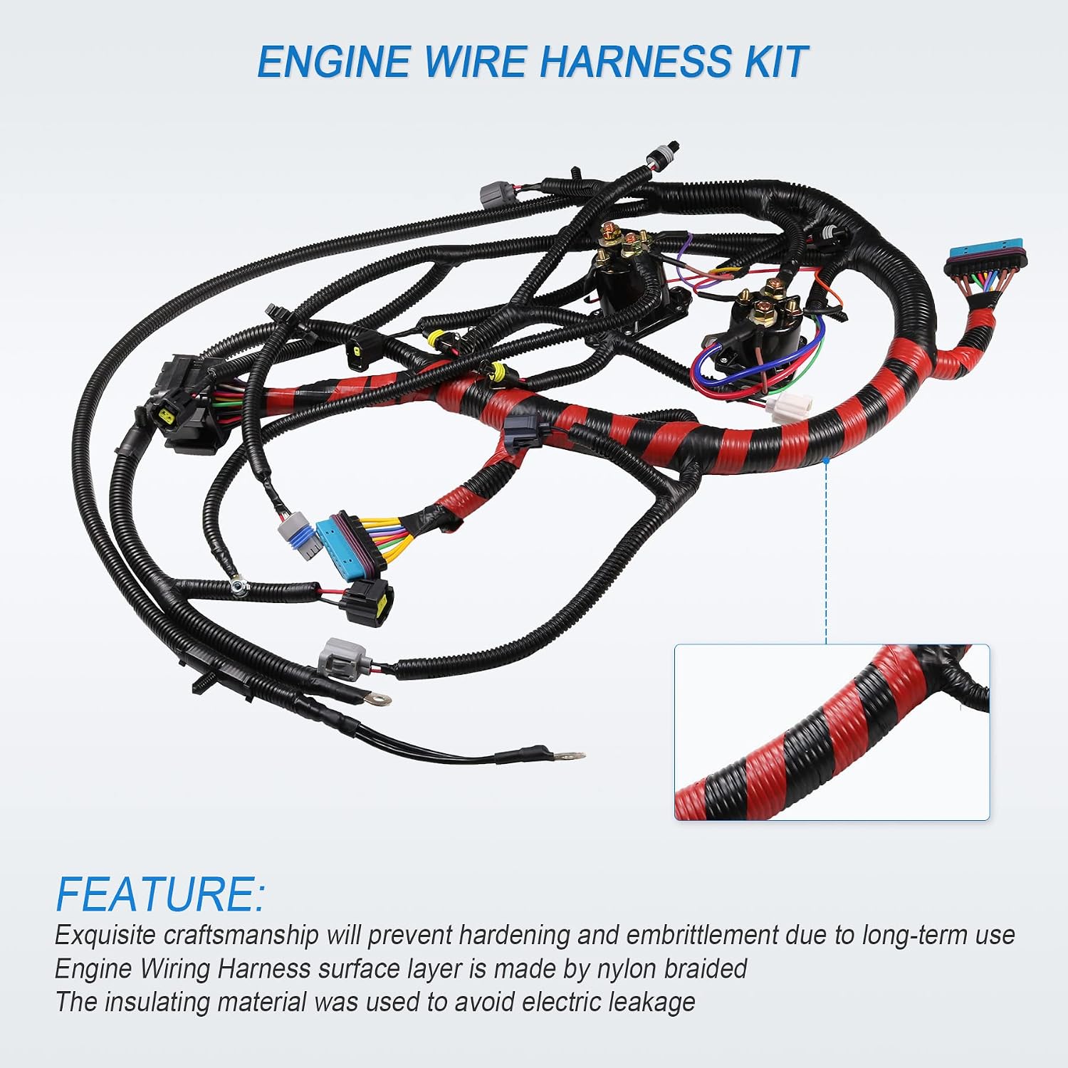 Blearen New Engine Wiring Harness W/O Cali Replacement for Ford Super Duty F250 F350 1999 2000 2001 7.3L Diesel Replace F81Z12B637EA F81Z-12B637-EA