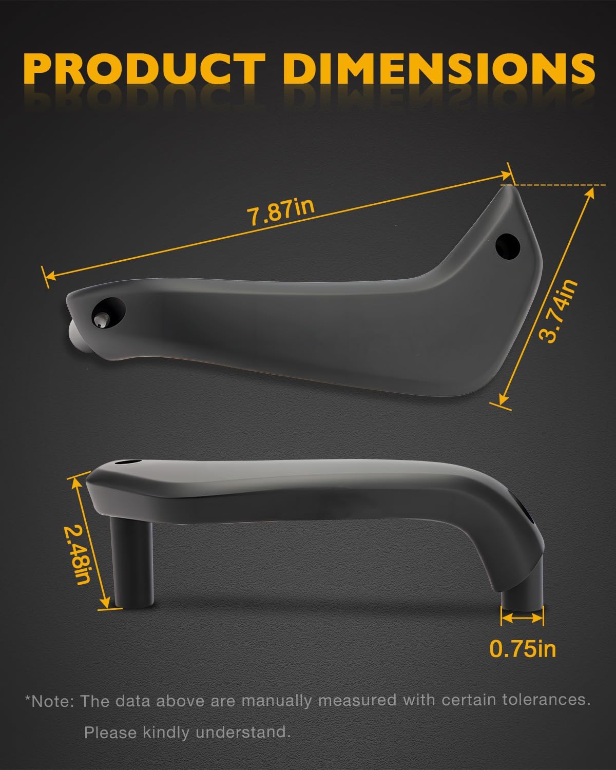 Blearen Interior Door Pull Armrest Pair, Compatible with 2011-2020 Ford Fiesta | (Manual Window only), Inner Front Left Driver & Right Passenger Side Door Handle Repair Kit, OE# D2BB-A23943, G2BZ-5823943-JA