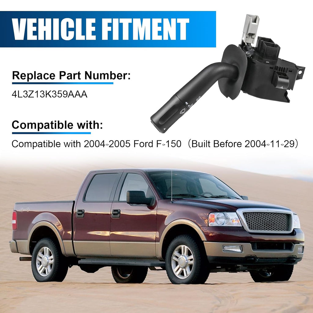 Blearen Turn Signal Wiper Switch Compatible with 2004-2005 Ford F150 | Headlight Multifunction Combination Control Switch Replaces 4L3Z13K359AAA