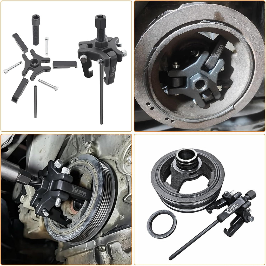 Blearen Harmonic Balancer Puller Kit, Adjustable Upgraded 3-Jaw Puller for Removal | Harmonic Balancer Damper Pulley Puller Kit, Compatible with Ford GM Chrysler Cadillac Chevy Trucks Mitsubishi