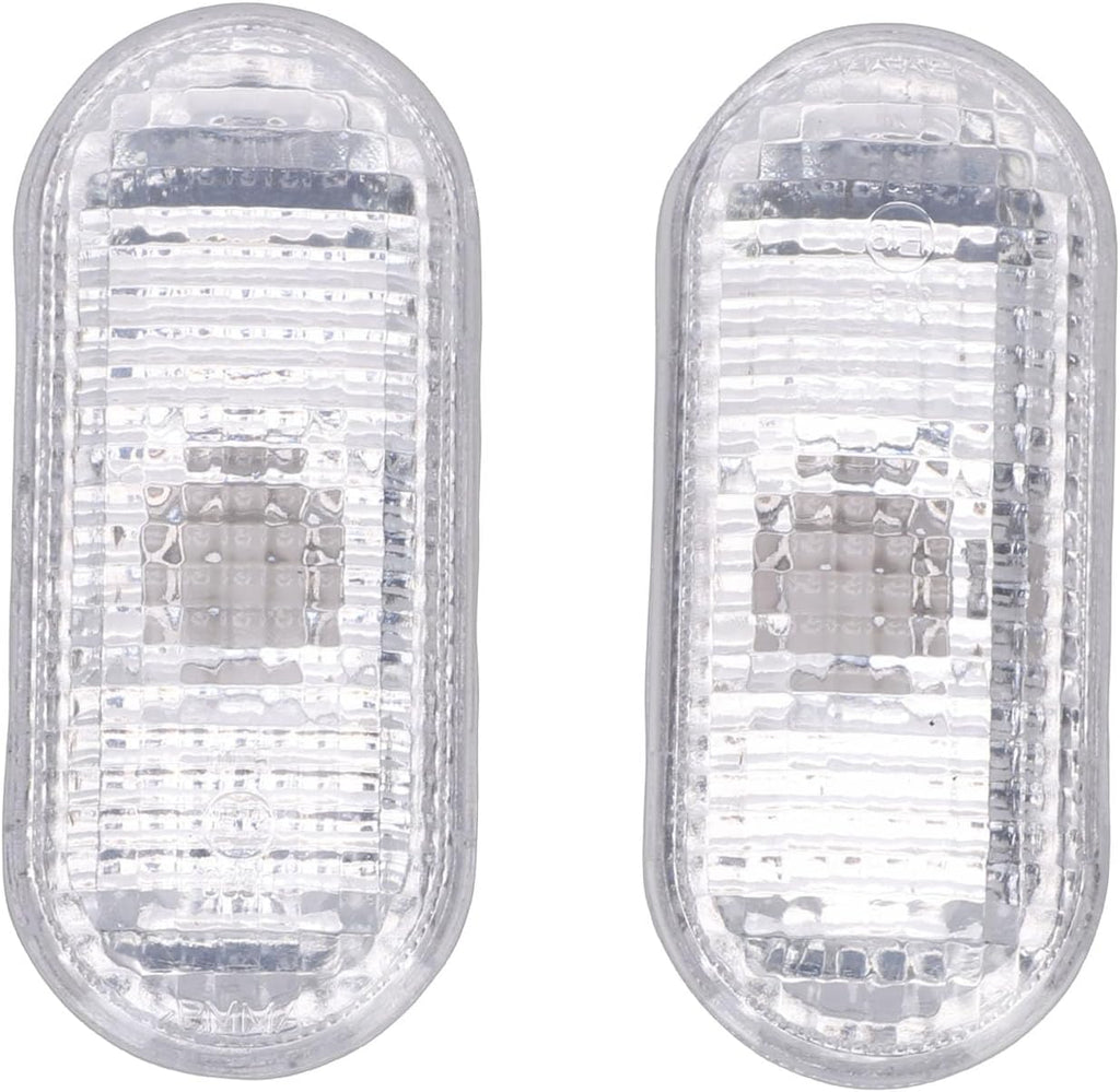Blearen  Side Marker Light Cover, Clear Lens Left Right 1336185 Replacement for 2002-2008, with Dual Transparent Lamp Shades
