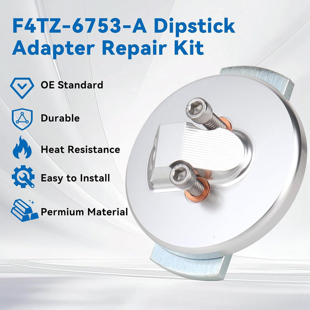 Blearen GOLOTO F4TZ-6753-A Dipstick Adapter Kit for Ford 7.3L Powerstroke F250-F550/Excursion/E-Series Vans 1994-2003 - Replaces F4TZ-6751-A/B