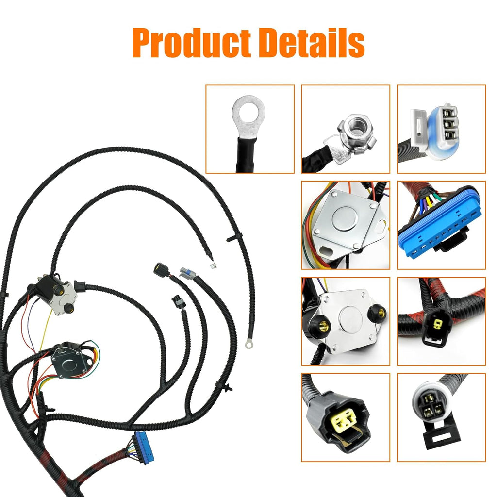Blearen F81Z-12B637-FA 7.3 Powerstroke Engine Wiring Harness for 2002 2003 Ford F250 F350 F450 F550 Super Duty 7.3L V8 Engine Wire Harness F81Z12B637FA