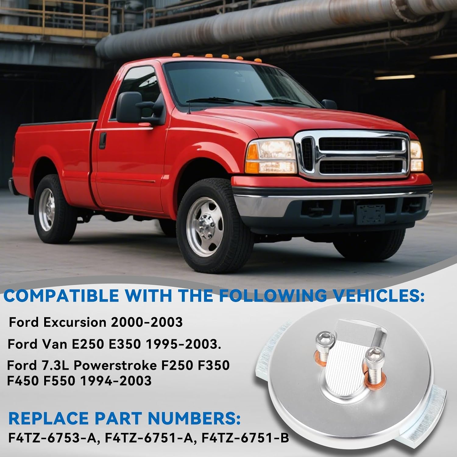 Blearen GOLOTO F4TZ-6753-A Dipstick Adapter Kit for Ford 7.3L Powerstroke F250-F550/Excursion/E-Series Vans 1994-2003 - Replaces F4TZ-6751-A/B