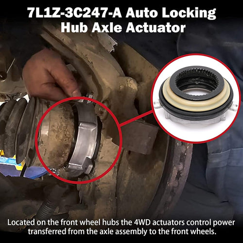 Blearen 4x4 4WD Auto Locking Hub Actuator IWE for 2004-2015 Ford F150 | Front Axle Vacuum Actuator, for Expedition Navigator, Replaces 7L1Z-3C247-A 600-105, Left Right Wheel Hub, OEM Standard