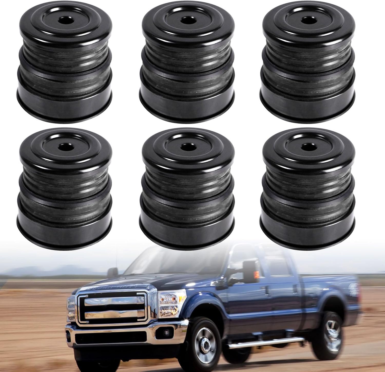 Blearen Updated Body Mount Bushing Kit Compatible with Ford F250 F350 2008-2016 Silicone Cab Mounts Bushing (Black)