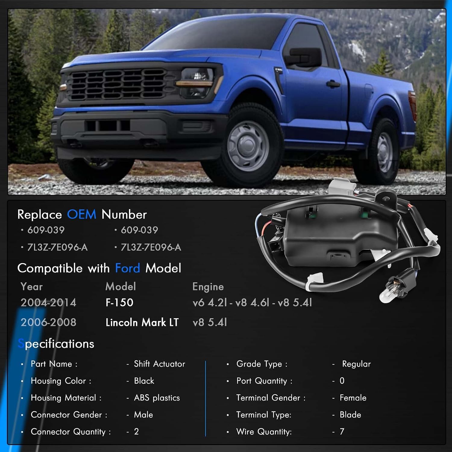 Blearen Transmission Shift Actuator Fit for Ford F-150 2004-2014 for Lincoln Mark LT 2006-2008, Automatic Shift Lock Gear Actuator Replace# ‎609-039, 609039, 4L3Z-7E096-AA, 4L3Z-7E096-AB, 7L3Z-7E096-A