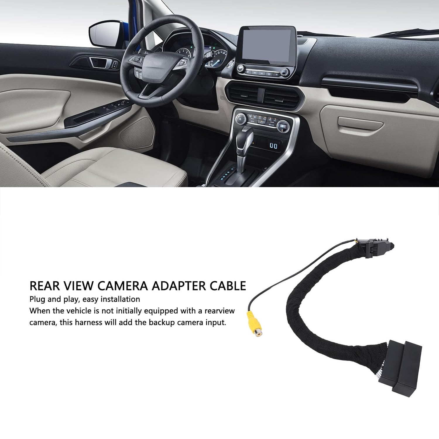 Blearen Rearview Camera Adapter Cable 54PIN Aftermarket Rearview Backup Camera Video Harness Adapter for 54 Pin SYNC 1, SYNC 2 Or SYNC 3 with