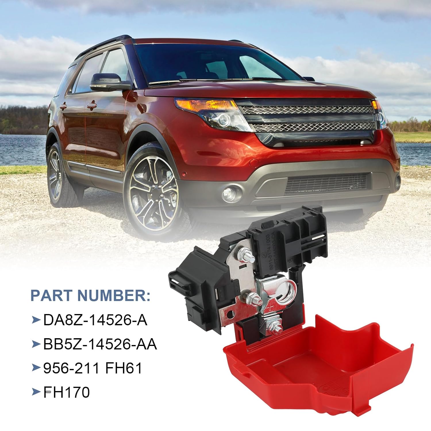 Blearen Battery Terminal End Circuit Breaker #DA8Z-14526-A | Compatible with 2011-2019 Ford Explorer Taurus Lincoln MKS MKT
