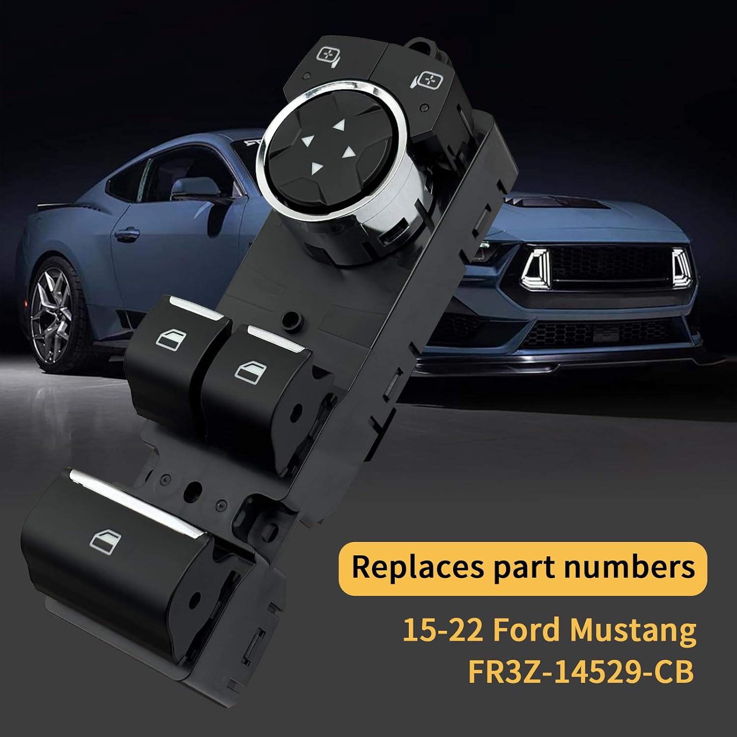 Blearen FR3Z-14529-CB Driver Side Window Switch for 2015-2022 Ford Mustang | Compatible with 2015 2016 2017 2018 2019 2020 2021 2022 Ford Mustang,plug-and-play with free pry tool
