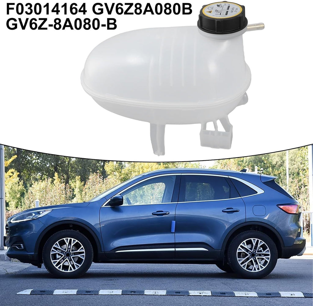 Blearen Engine Coolant Reservoir Expansion Tank Cap Assembly for Ford Escape 17-19 OEM GV6Z8A080B FO3014164 White Plastic Automotive Cooling System Part Replacement
