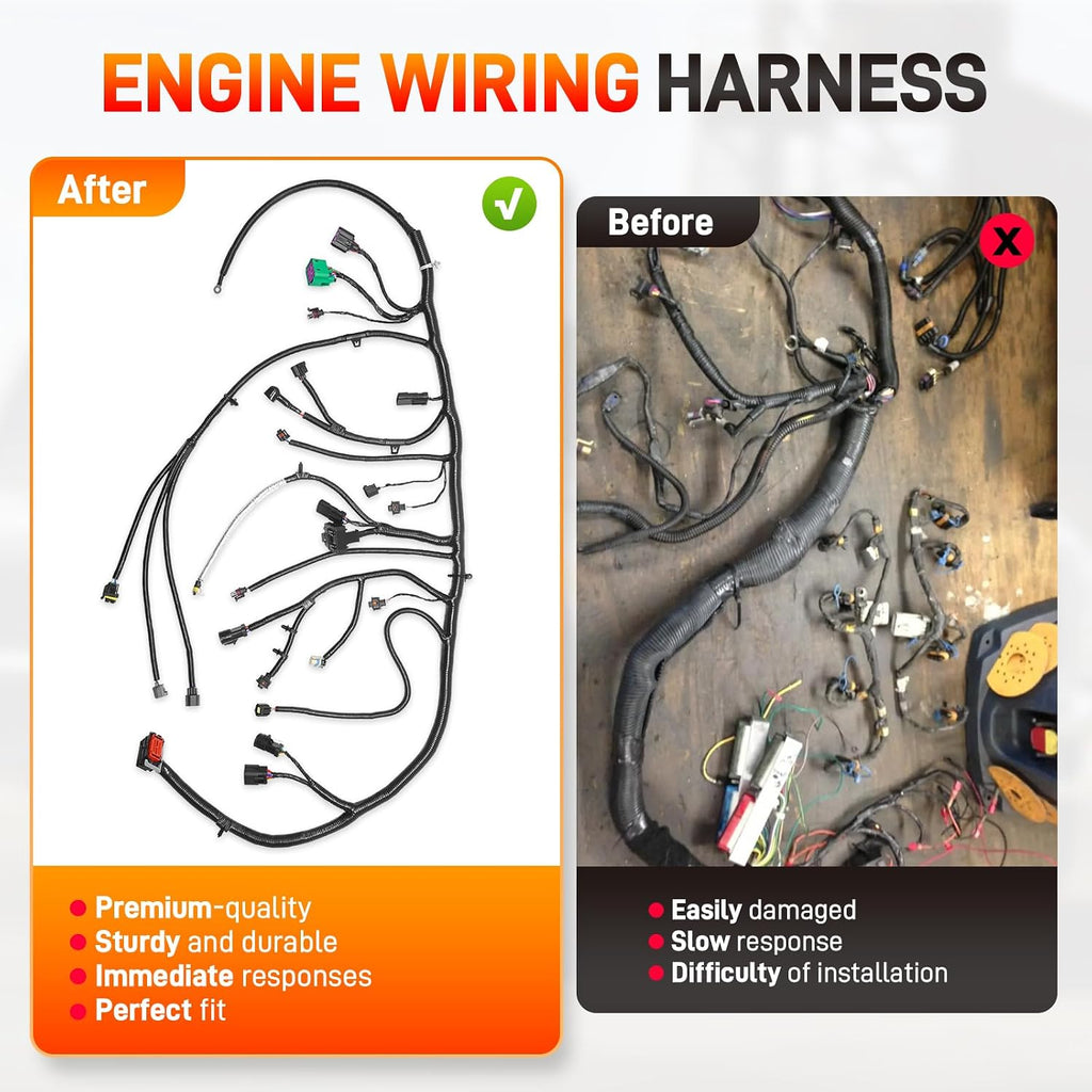 Blearen Engine Wiring Harness 6.0 L Diesel Engine Wire Cable Drive Compatible with Ford Super Duty F250 F350 F450 F550 V8 2005 2006 2007 Replace# 5C3Z-12B637-BA 5C3Z12B637BA