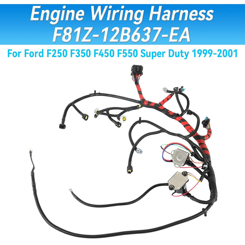 Blearen F81Z12B637EA Engine Wiring Harness Wiring Harness Replace F81Z-12B637-EA F81Z-12B637EA 1999 2000 2001 for Ford Excursion F250 F350 F450 F550