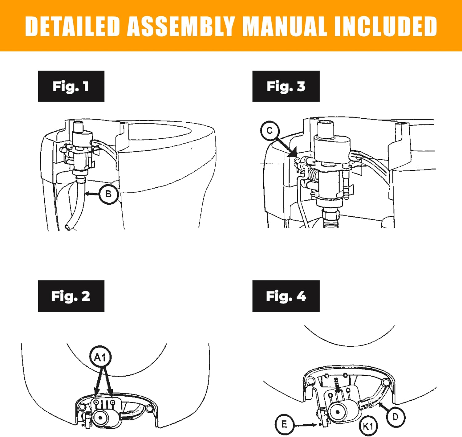 Blearen RV Toilet Water Module Kit for Thetford Bravura 31113 | Replaces OEM 31113. Fits toilets. Complete water module service kit, leak-resistant, DIY install.