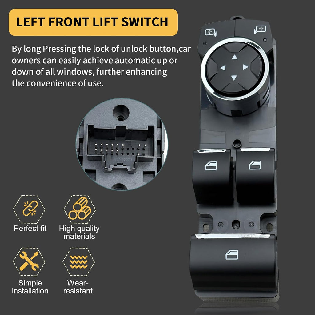 Blearen FR3Z-14529-CB Driver Side Window Switch for 2015-2022 Ford Mustang | Compatible with 2015 2016 2017 2018 2019 2020 2021 2022 Ford Mustang,plug-and-play with free pry tool