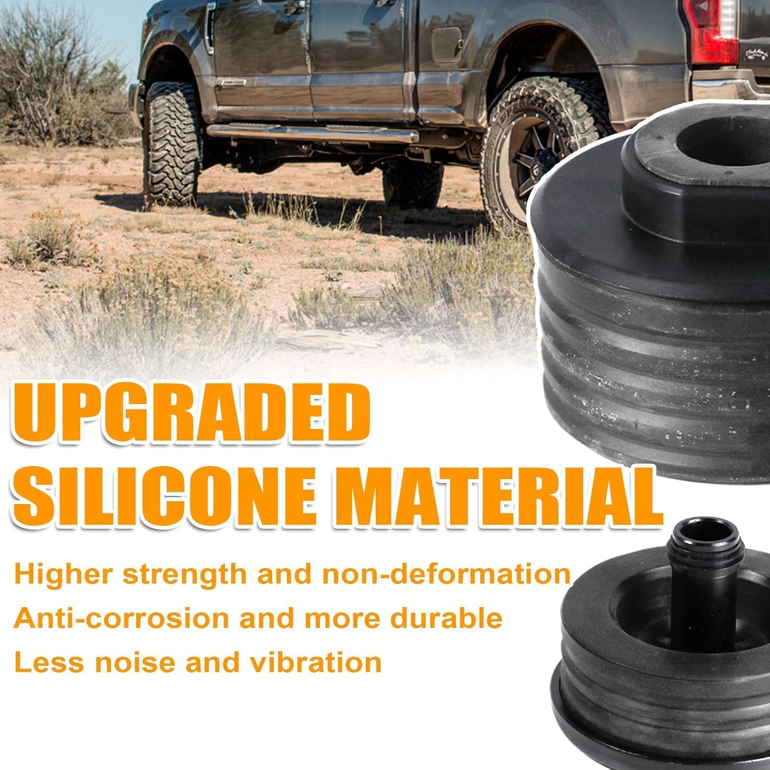 Blearen Updated Body Mount Bushing Kit Compatible with Ford F250 F350 2008-2016 Silicone Cab Mounts Bushing (Black)