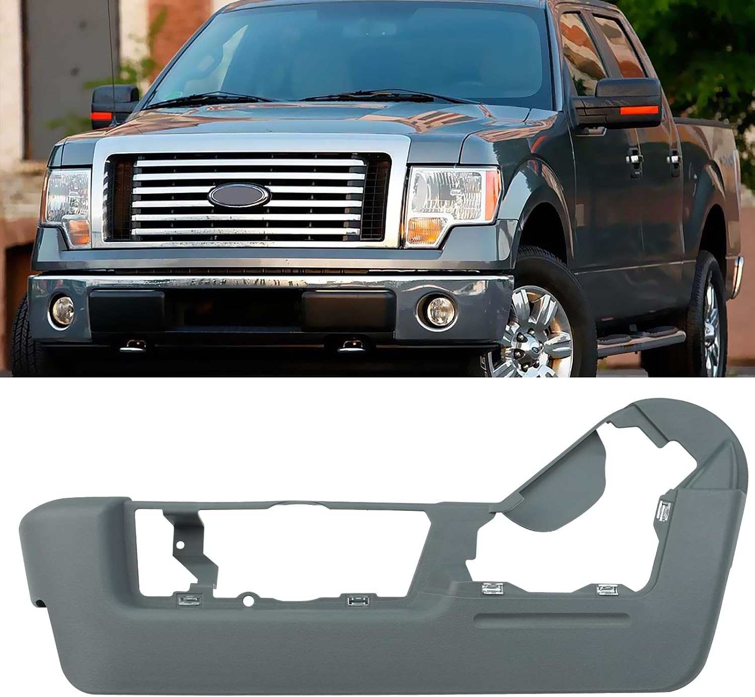 Blearen Compatible with Ford F150 2009-2014 Seat Trim Panel Bezel Cover | For Lincoln Mark LT Truck 2010-2014 Steel Gray Left Driver Power Seat Trim Panel Replace for BL3Z-1562187-AB BL3Z1562187AB