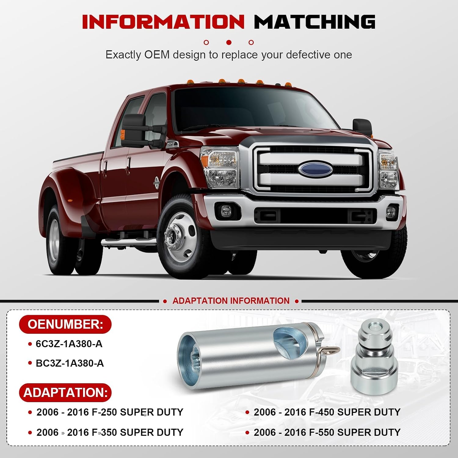 Blearen Spare Tire Carrier Lock Assembly for F-250 F-350 F-450 F-550 Super Duty 2011-2016 BC3Z-1A380-A, 6C3Z-1A380-A