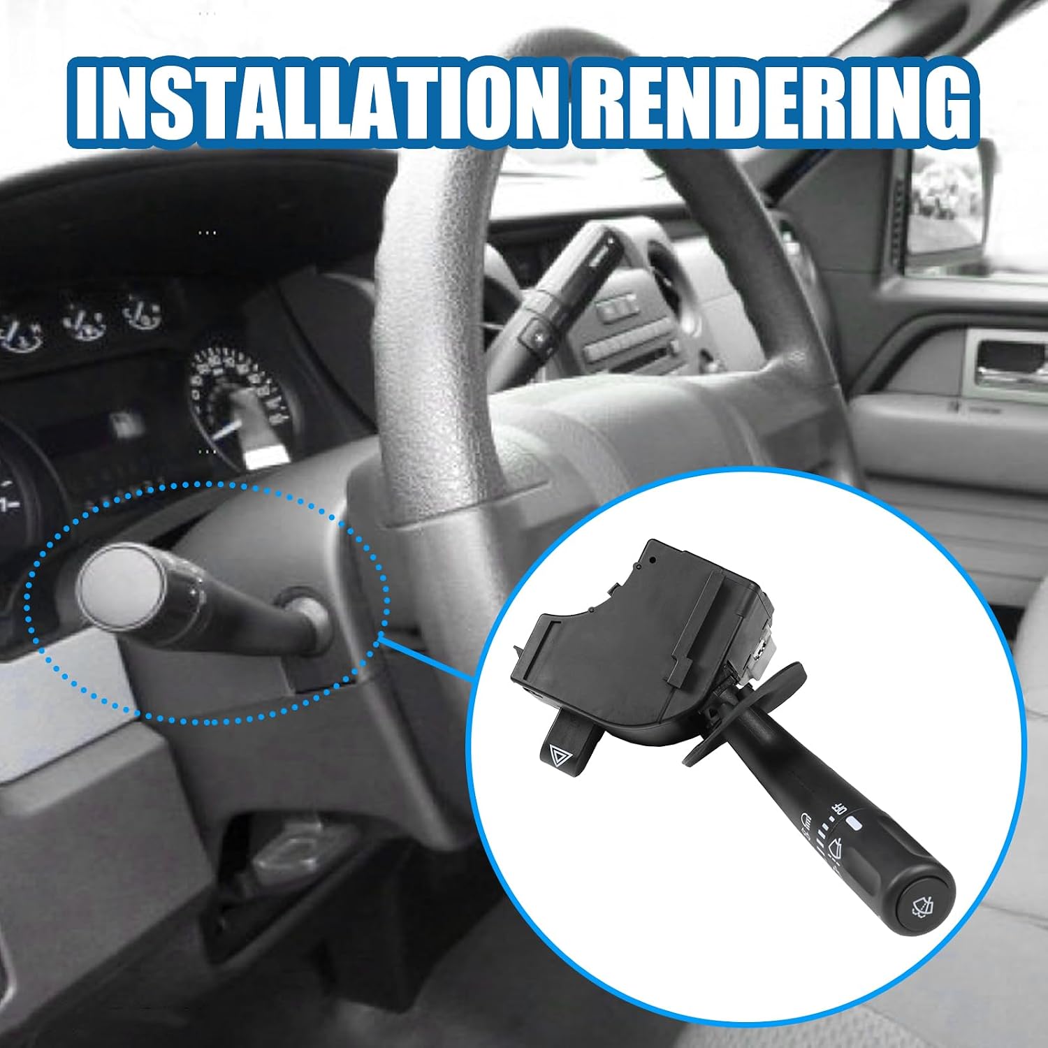 Blearen Turn Signal Wiper Switch Compatible with 2004-2005 Ford F150 | Headlight Multifunction Combination Control Switch Replaces 4L3Z13K359AAA