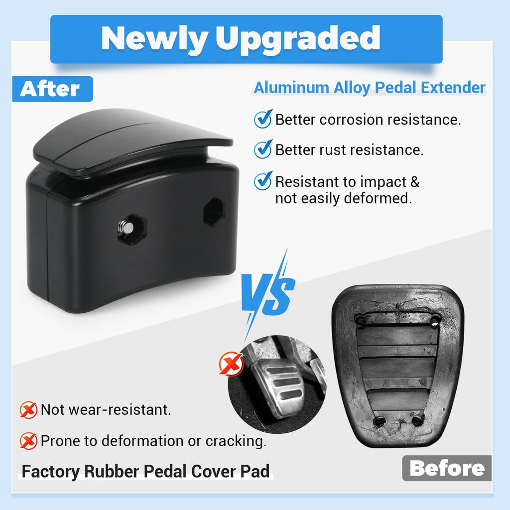 Blearen 1.5" Aluminum Clutch Pedal Pad Extender Compatible with 1994–2023 Ford Mustang Manual Transmission, E-Z Clutch Pedal Extension Plate, Improves Clutch Reach & Driving Comfort