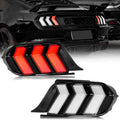 Blearen LED Rear Lights Compatible with Mustang 2015-2023 w/Sequential Turn Signal (5-Modes Switchable Lighting), Clear Lens Taillight Assembly, Passenger&Driver Sides (Clear)
