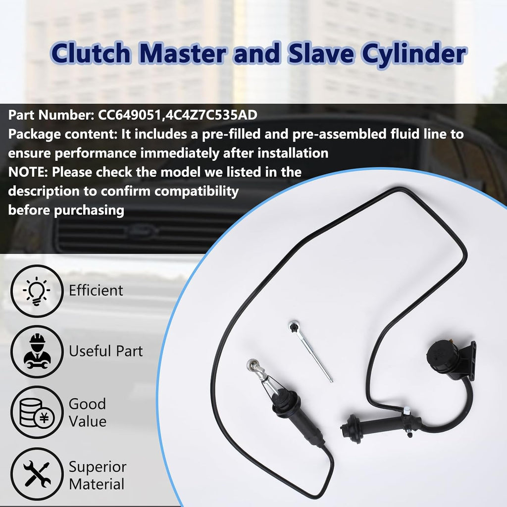 Blearen CC649051 Clutch Master and Slave Cylinder Assembly Compatible with 2002-2015 Ford F650 F750