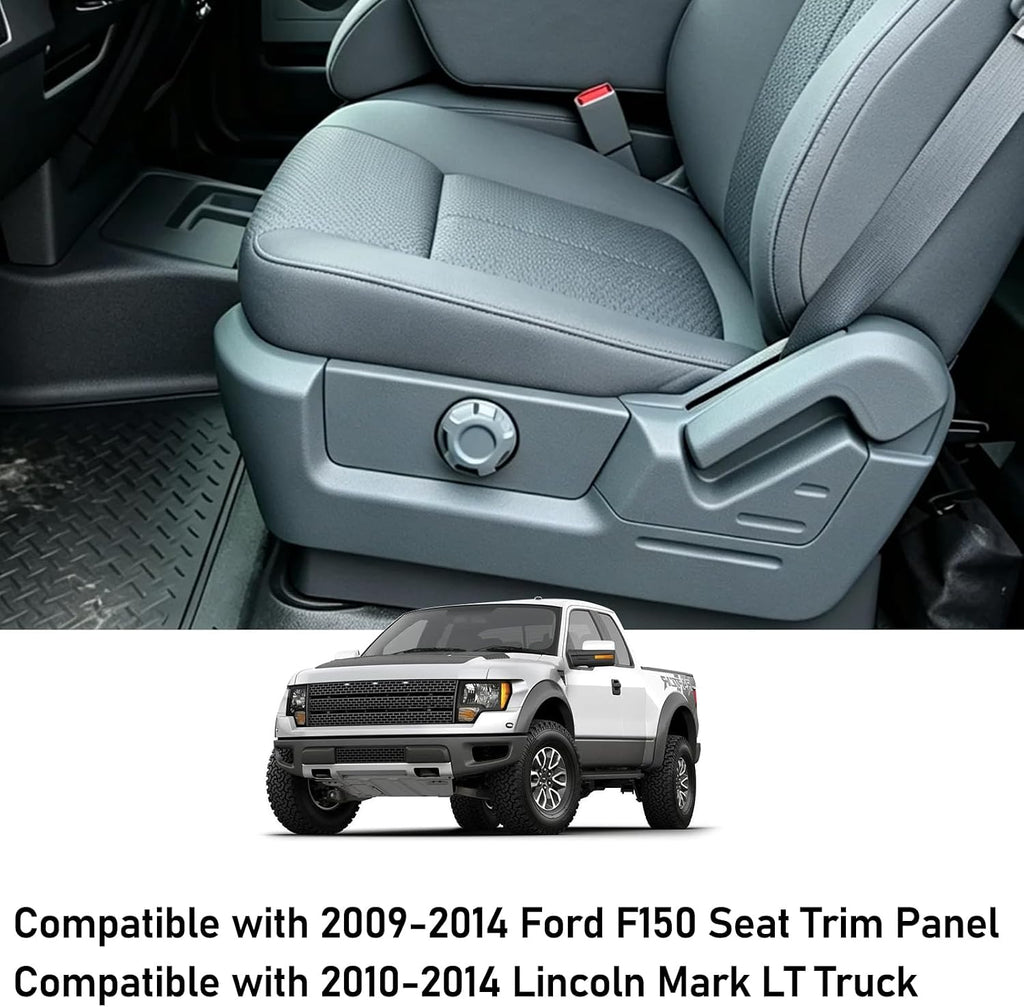 Blearen Compatible with Ford F150 2009-2014 Seat Trim Panel Bezel Cover | For Lincoln Mark LT Truck 2010-2014 Steel Gray Left Driver Power Seat Trim Panel Replace for BL3Z-1562187-AB BL3Z1562187AB