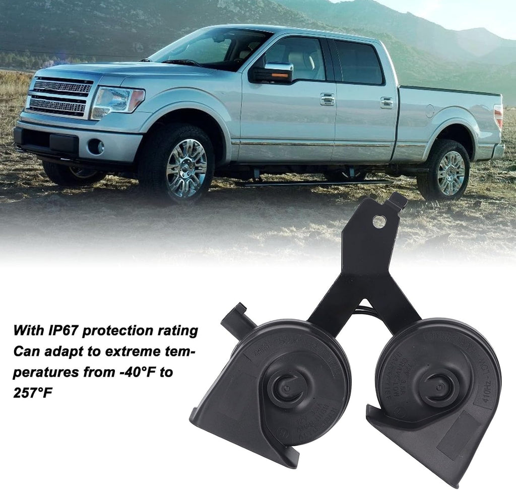 Blearen Dual Horn Assembly, 9L3Z 13832 A, AL3T AB, Loud Clear Replacement Horn Assembly with Bracket IP67 Weatherproof