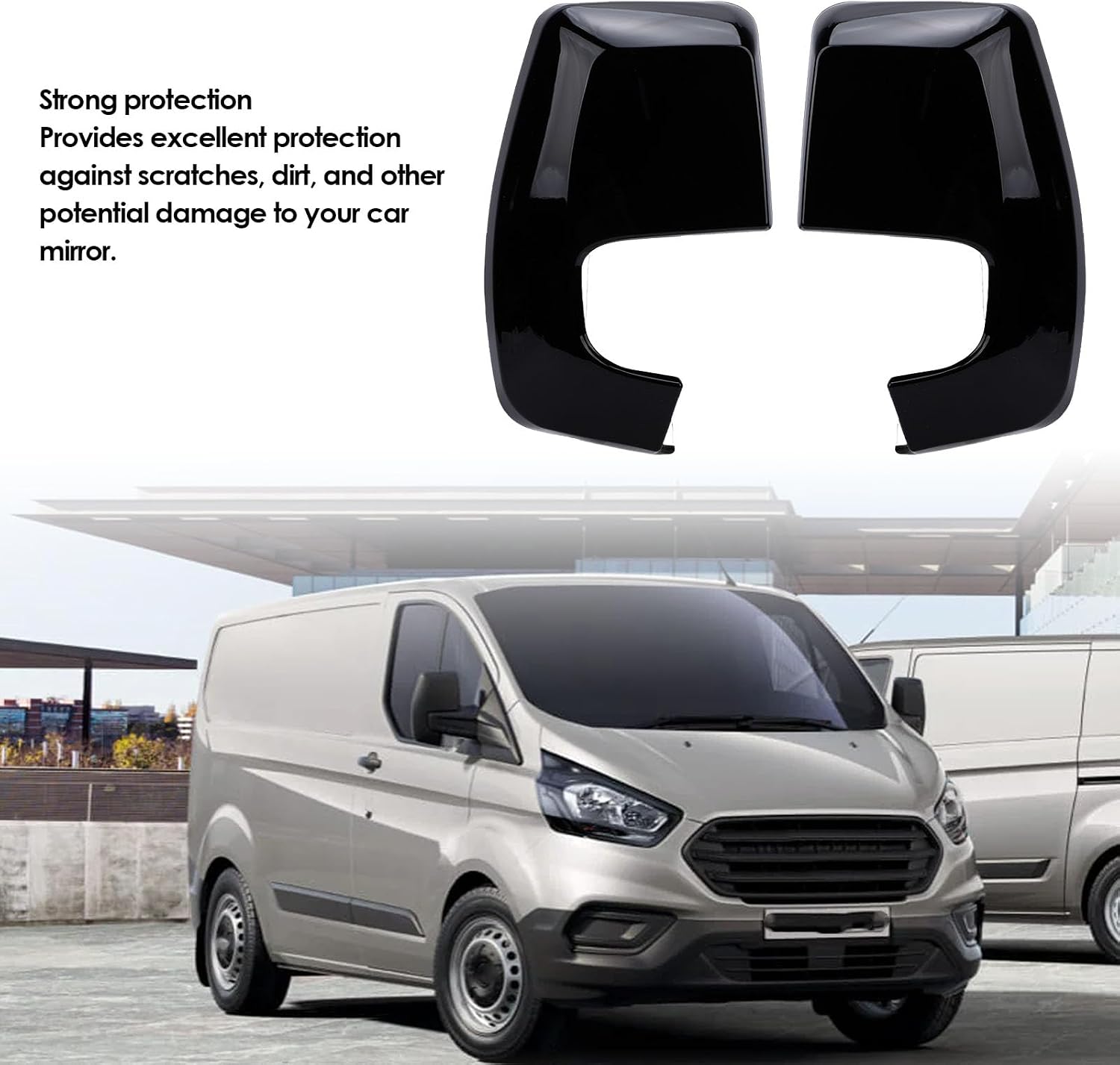 Blearen  Pair Door Wing Side Rear View Mirror Cover Cap, Side View Mirror Cover, 2PCS Door Wing Mirror Cover Cool Style Rear View Door Mirror Caps Replacement (Glossy Black)