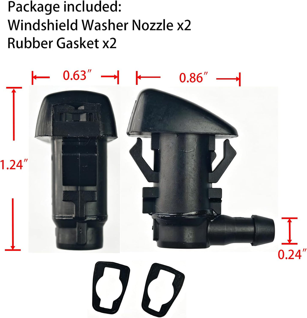 Blearen BE8Z-17603-A Windshield Washer Nozzle for Ford Fiesta 2011-2019 2pcs | BE8Z17603A wiper nozzle