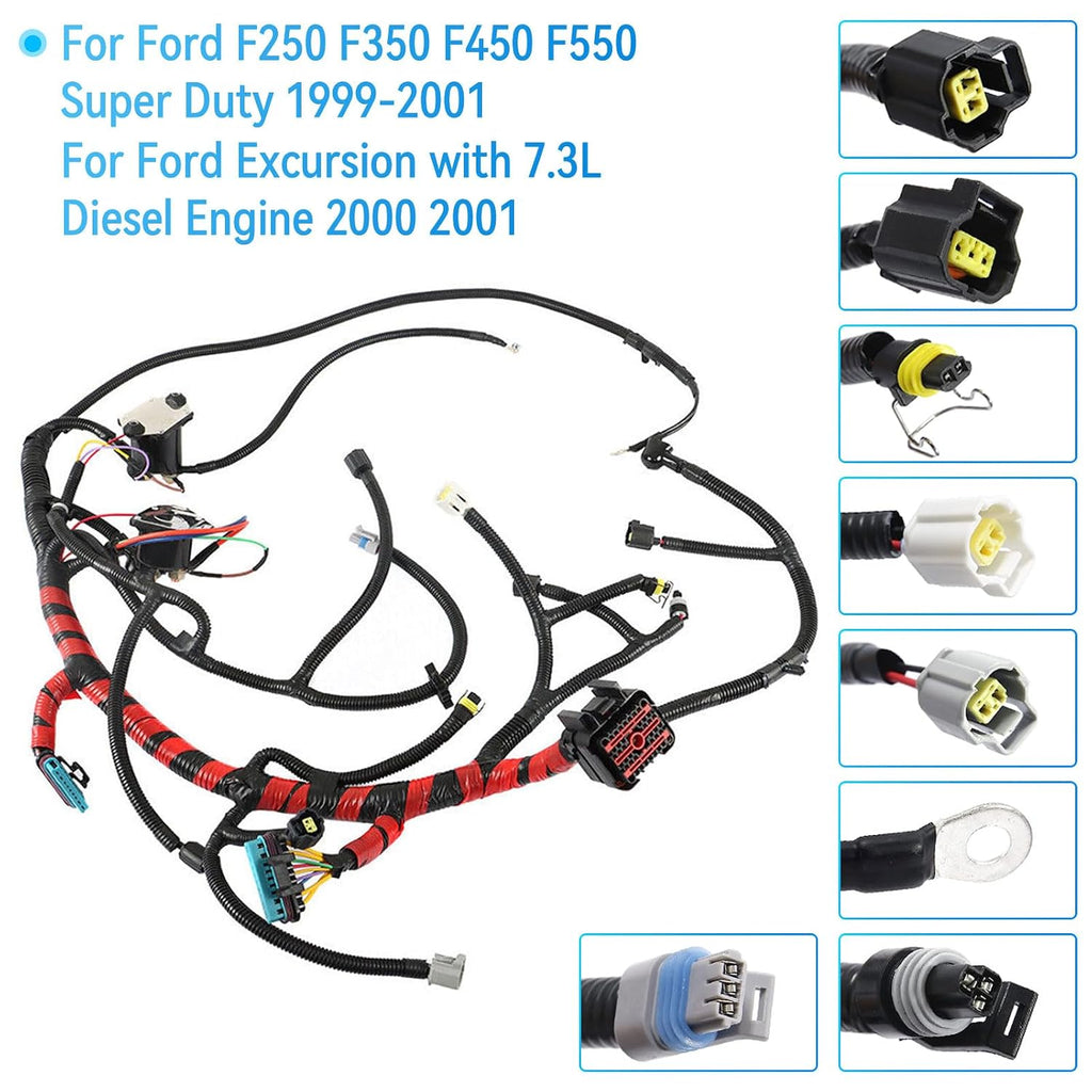 Blearen F81Z12B637EA Engine Wiring Harness Wiring Harness Replace F81Z-12B637-EA F81Z-12B637EA 1999 2000 2001 for Ford Excursion F250 F350 F450 F550