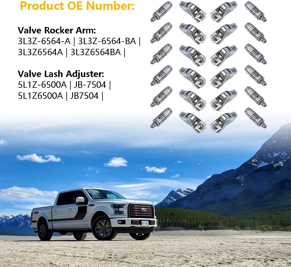 Blearen 12 Pcs Valve Rocker Arm & Lifter (Hydraulic Tappet lash adjuster) Kit | Fit for Ford Expedition Explorer F150 F250 F350 F450 Mustang, Lincoln, Mercury 4.6L 5.4L V8 6.8L V10 | OE# 3L3Z6564BA 5L1Z6500A
