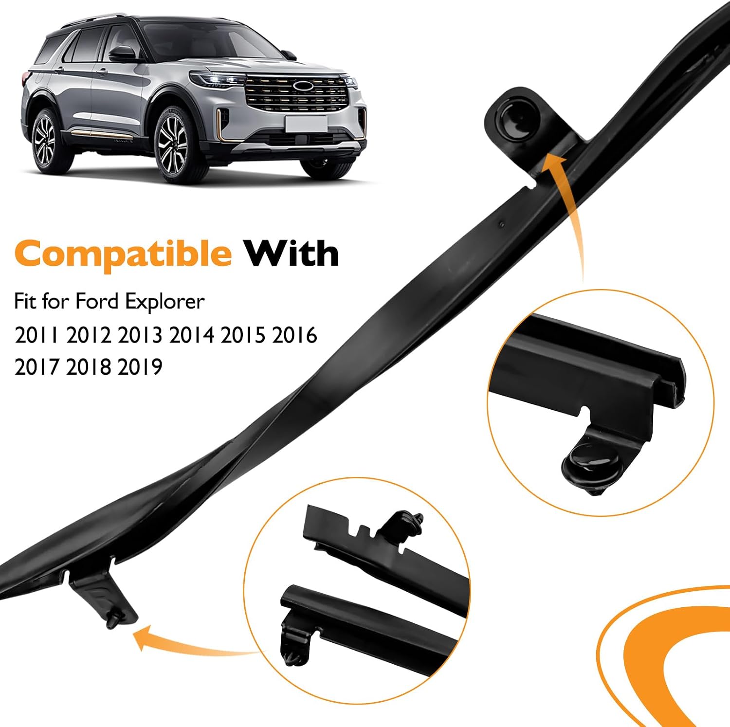 Blearen Door Weather Strip Seal LH RH Fits Ford Explorer 2011-2019 | BB5Z7825324B Right Passenger and Driver Left Rear Door Front Weather Strip 2 Pcs - Replaces BB5Z7825325B