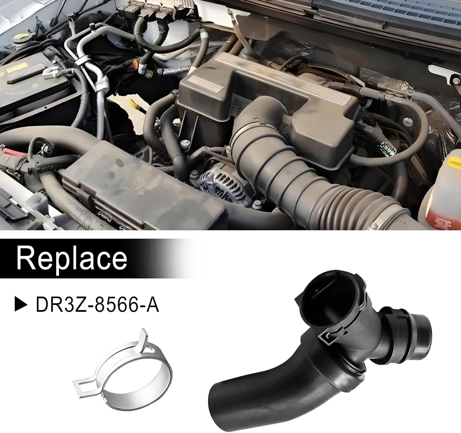 Blearen 626-541 Engine Heater Hose T-Connector Pipe | for Ford F150 Lobo Mustang 2011-2020 Replace DR3Z-8566-B DR3Z-8566-A DR3Z8566B BC3Z-8590-F DR-3Z8566-A