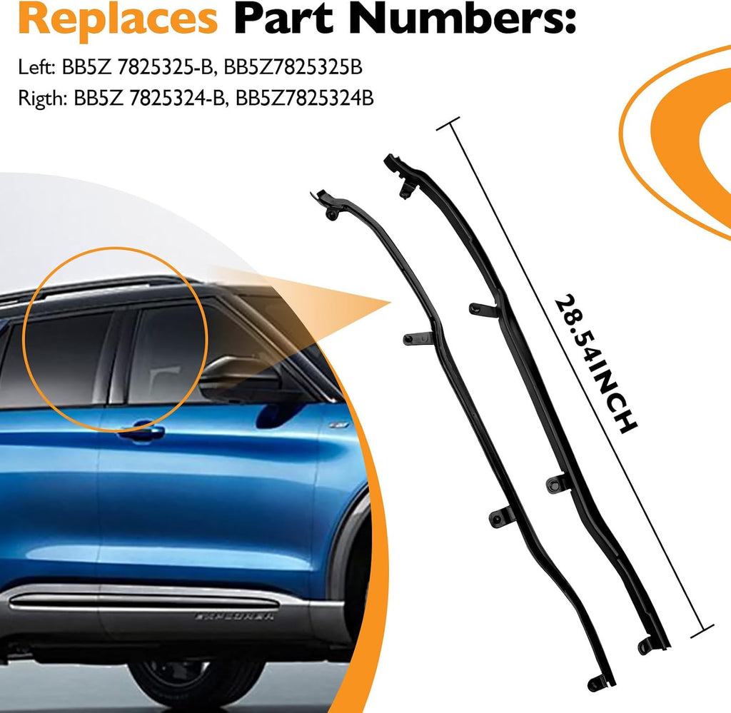 Blearen Door Weather Strip Seal LH RH Fits Ford Explorer 2011-2019 | BB5Z7825324B Right Passenger and Driver Left Rear Door Front Weather Strip 2 Pcs - Replaces BB5Z7825325B