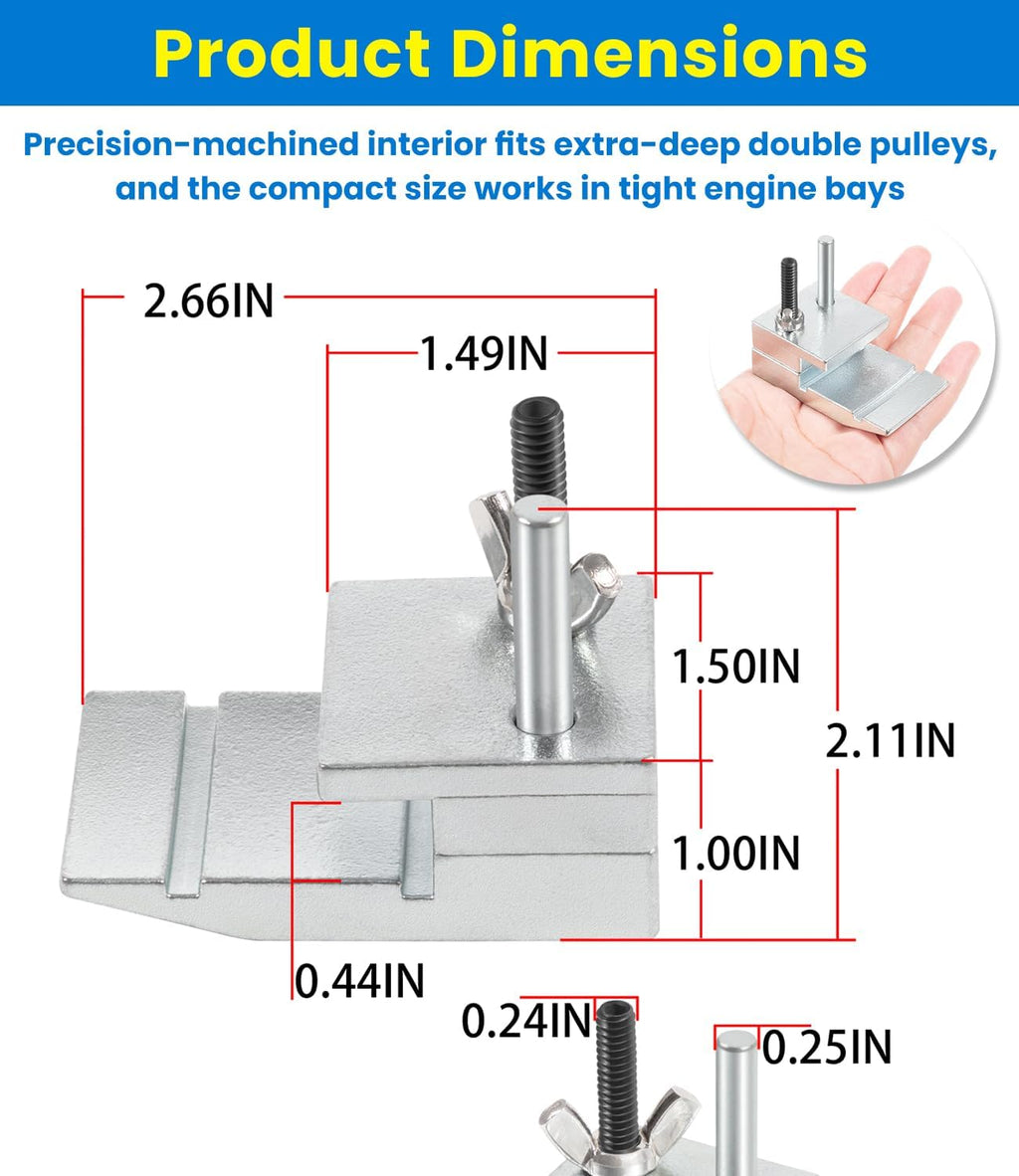 Blearen 59350 Stretch Belt Installer for Extra-Deep Double Pulleys, Compatible with Ford 3.5L 3.7L V6 & GM 5.3L 6.2L V8 Engines - Professional Main Drive Belt Installation Tool Replaces 59560