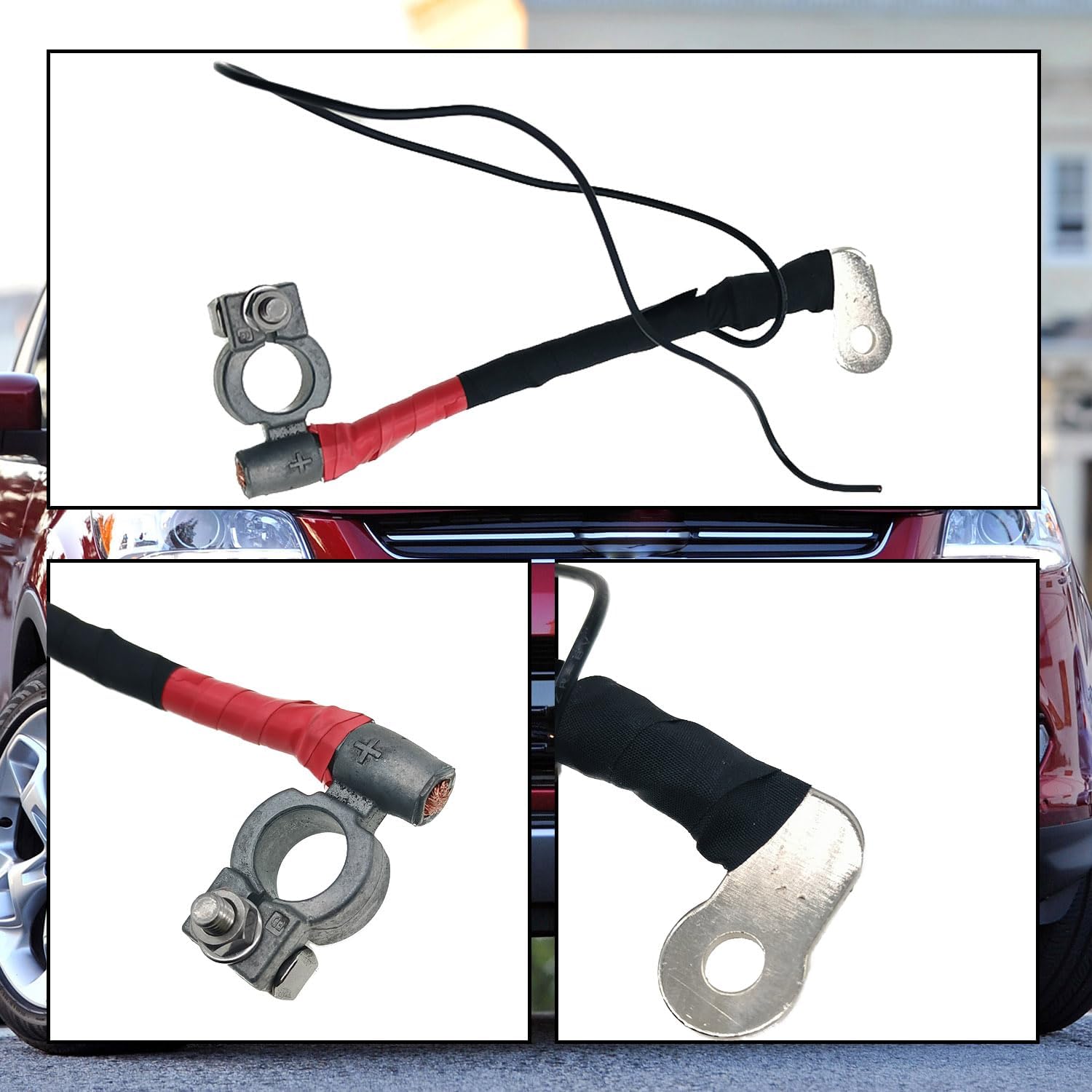 Blearen CV6Z-14300-A Positive Battery Cables Connector Wire,Compatible with 2013-2019 Ford Escape/2012-2018 Ford Focus Accessories,Replaces CV6Z-14300-A CV6Z14300A Includes Car Battery Terminal Clamp End