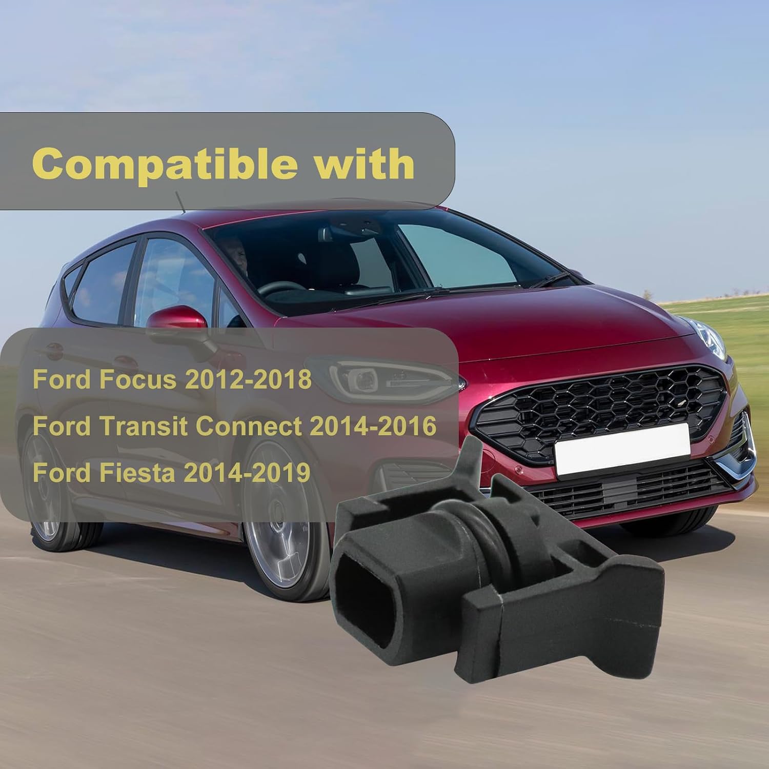 Blearen Radiator Cap Radiator Coolant Overflow Drain Cap Compatible with Ford Focus 2012-2018 Transit Connect 2014-2016 Fiesta 2014-2019 Replace# AV6Z-8K103-A