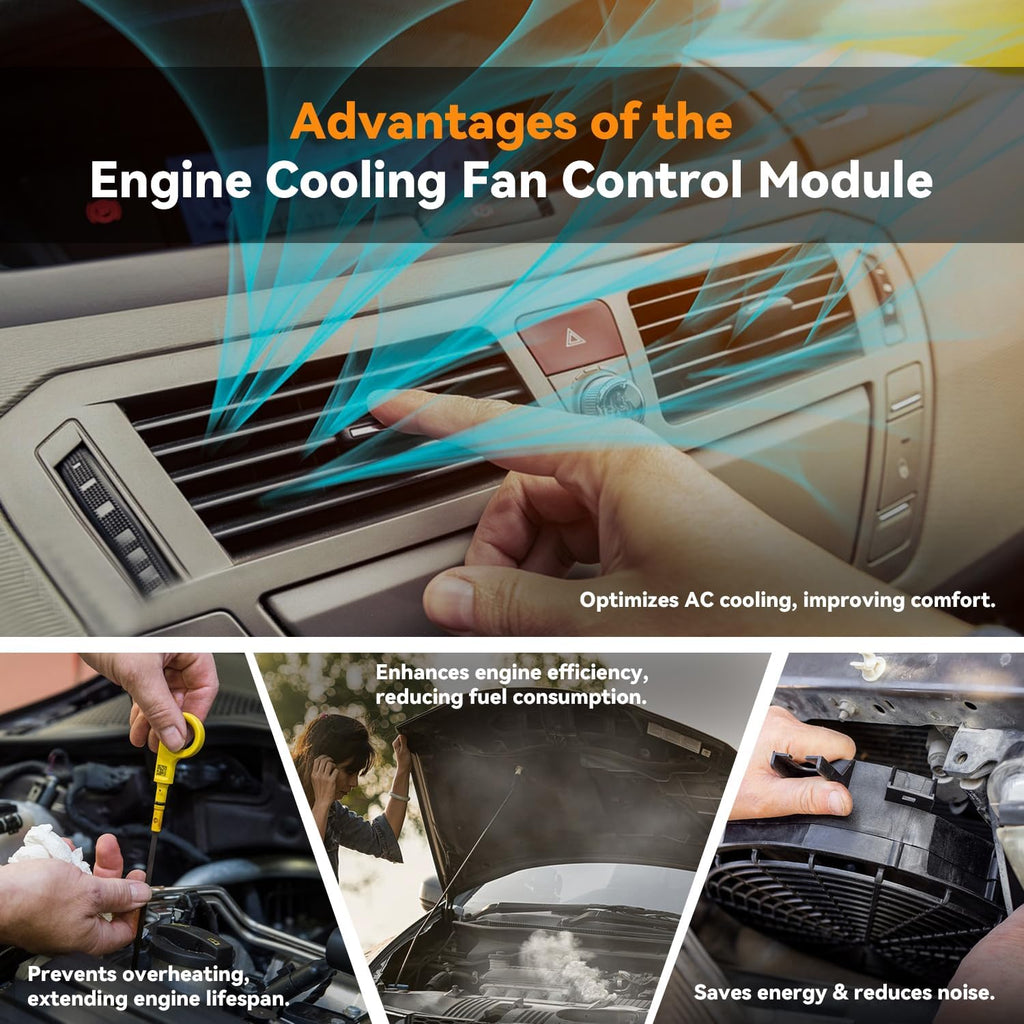 Blearen  Engine Cooling Fan Control Module 1137328148 | Compatible with Ford 05-12 Focus, 04-09 Mazda 3, 09-11 3 Sport, Volvo 07-12 C30, 04-10 C70 S40, 05-10 V50, Replace 1137328365
