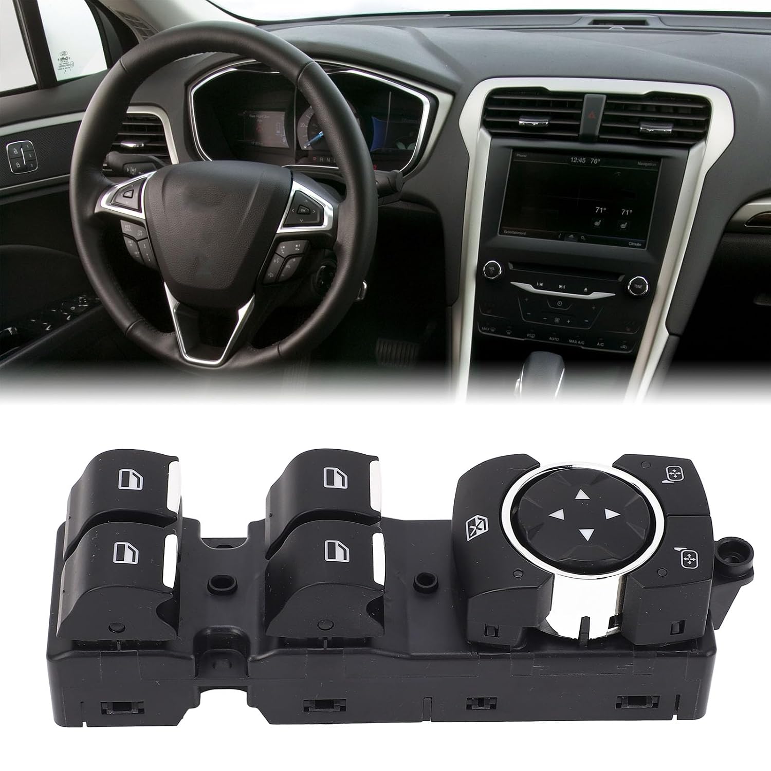 Blearen Power Window Switch Replacement for Fusion 2013-2016, Driver Side Master Control, DG9T-14540-ABW
