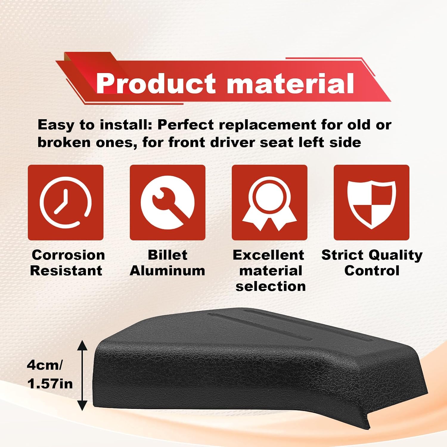 Blearen Seat Trim Cover Panel Replacement, Left Front Driver Side Compatible with 2009-2014 F-150 Crew Cab, Exterior Interior Accessory OEM #9L3Z-1661693-CA