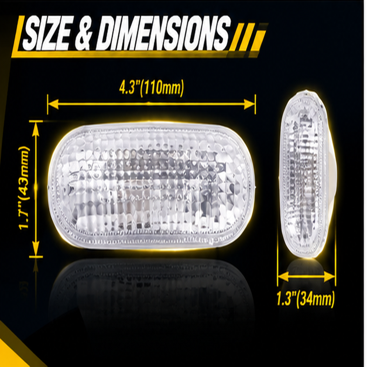 Blearen  Side Marker Light Cover, Clear Lens Left Right 1336185 Replacement for 2002-2008, with Dual Transparent Lamp Shades