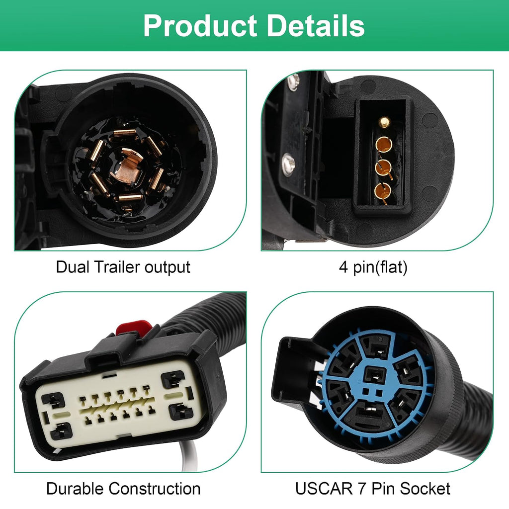 Blearen Trailer Tow Wiring Harness with 7 Pin Connector Kit 9L3Z-15A416-B for Ford | Compatible With F-150 2009-2014 9L3Z15A416B