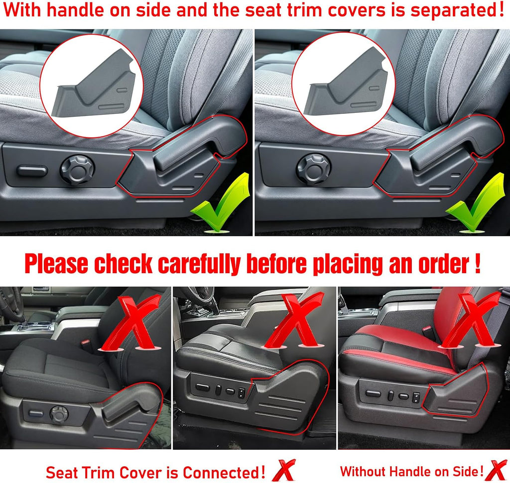 Blearen Compatible with Ford F150 2009-2014 Seat Trim Panel Bezel Cover | For Lincoln Mark LT Truck 2010-2014 Steel Gray Left Driver Power Seat Trim Panel Replace for BL3Z-1562187-AB BL3Z1562187AB