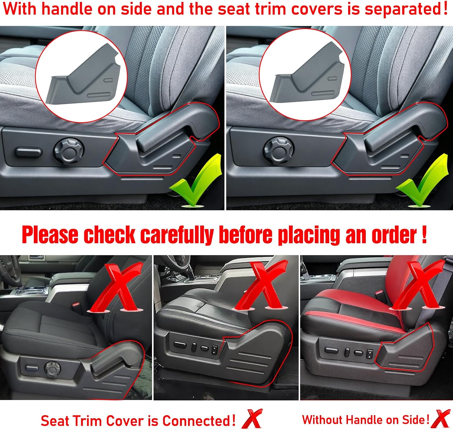 Blearen Compatible with Ford F150 2009-2014 Seat Trim Panel Bezel Cover | For Lincoln Mark LT Truck 2010-2014 Steel Gray Left Driver Power Seat Trim Panel Replace for BL3Z-1562187-AB BL3Z1562187AB